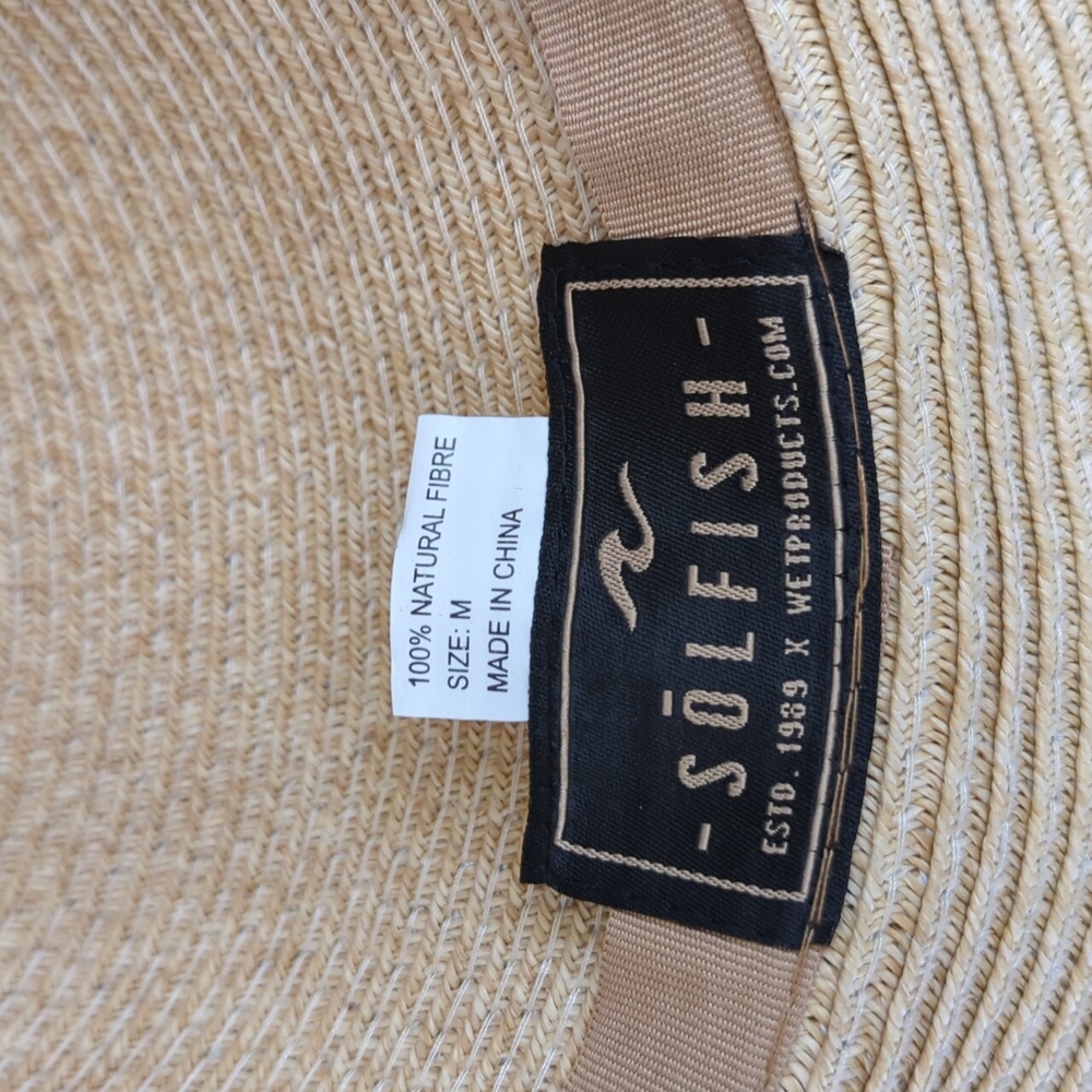 Solfish WET Beaded Floppy Woven Straw/Rattan Beach Hat One Size Fits Most - Picture 7 of 8